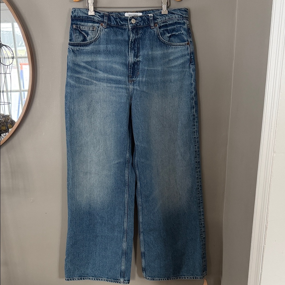 Reformation Cary High Rise Slouchy Wide Leg Jeans Size 31 - Picture 3 of 10